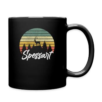Spessart Hessen Hirsch Wald Wandern Heimat Urlaub - Tasse einfarbig - Schwarz - Rechts