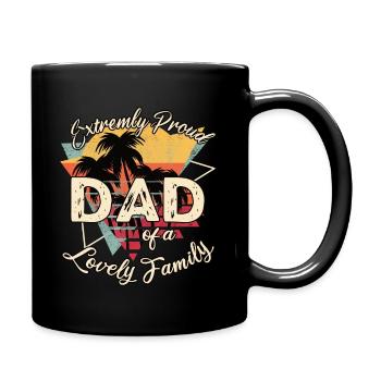 Fête des pères Père Père fier de sa famille - Mug uni - noir - Droite