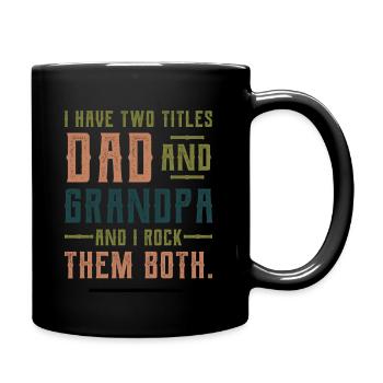 Papa und Opa - Vatertagsgeschenk - Tasse einfarbig - Schwarz - Rechts