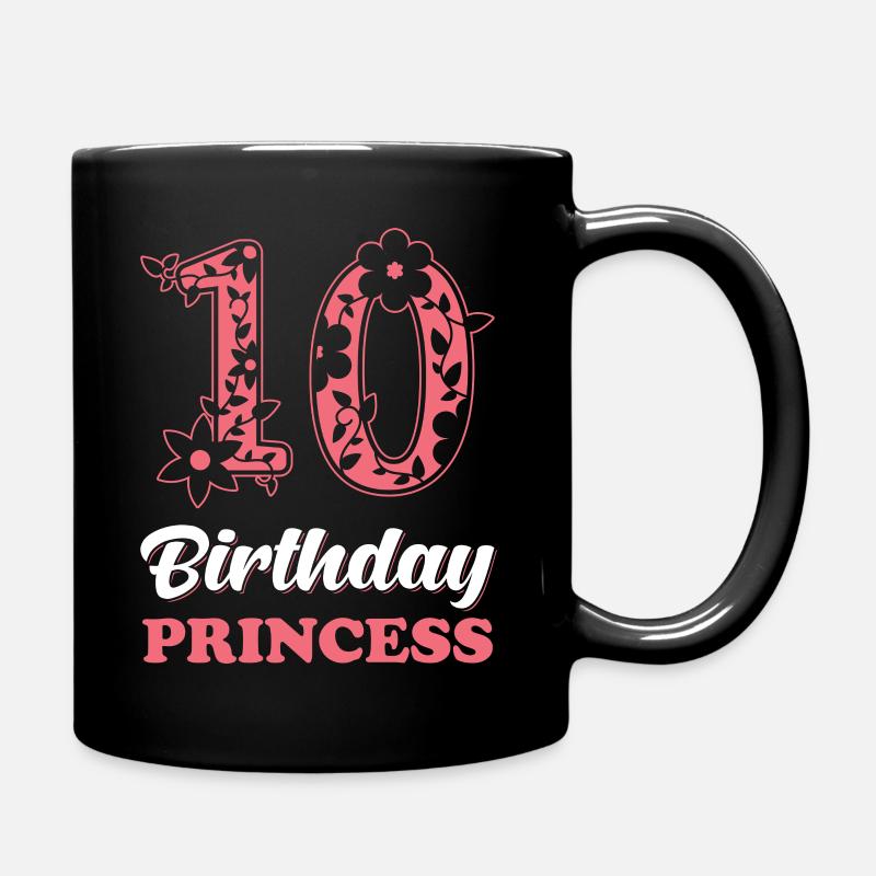 10 Geburtstag Mädchen - Tasse einfarbig - Schwarz