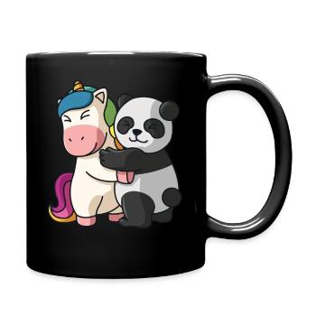 Einhorn Panda Einhörner niedliche Tiere knuddeln - Tasse einfarbig - Schwarz - Rechts