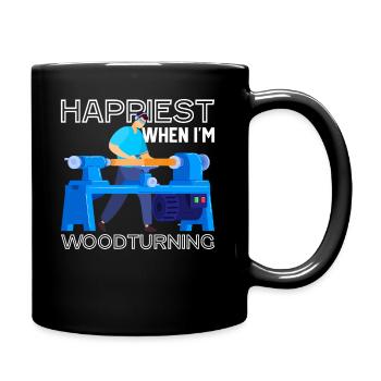 Holzarbeiter Holzarbeit Drechseln Holzbearbeitung - Tasse einfarbig - Schwarz - Rechts