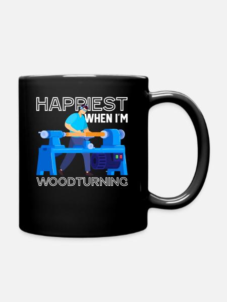 Woodworker Woodwork Turning Woodworking - Full Colour Mug - black