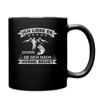 Angler Geschenk Fischen Fischer Spruch Angeln - Tasse einfarbig - Schwarz - Rechts