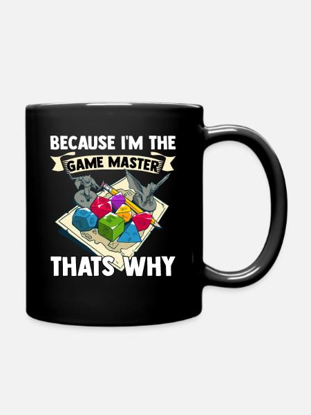 Rollenspiel Würfel - Tasse einfarbig - Schwarz