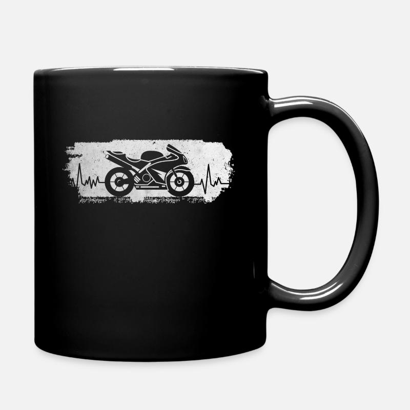 Motorrad Herzschlag, Motorrad puls - Tasse einfarbig - Schwarz
