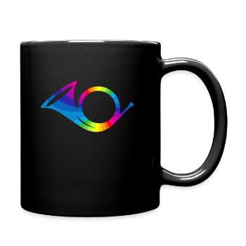 Posthorn arc-en-ciel Post costume facteur - Mug uni - noir - Droite