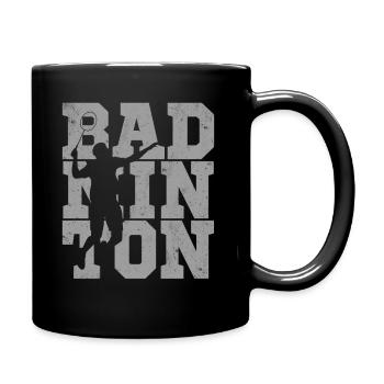 Badminton featherball badminton racket gift - Full Colour Mug - black - Right