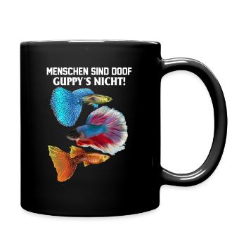 Menschen Aquarium Guppy - Tasse einfarbig - Schwarz - Rechts
