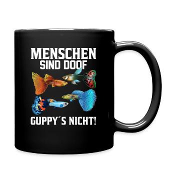 Menschen Fische Guppy Aquarium - Tasse einfarbig - Schwarz - Rechts