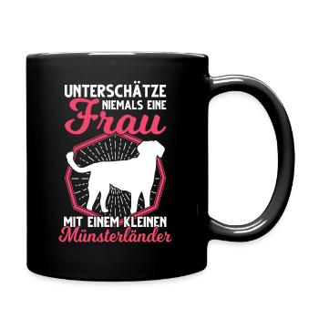 Kleiner Münsterländer Besitzerin Frau - Tasse einfarbig - Schwarz - Rechts