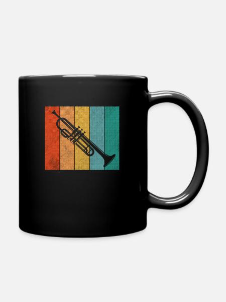 Trompette Trompette Trompette Multicolore Rétro Musique - Mug uni - noir