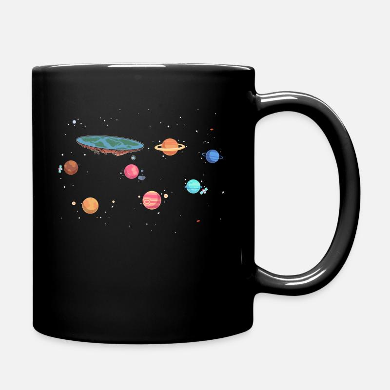 Flat Earth Society - Ensfarvet krus - sort