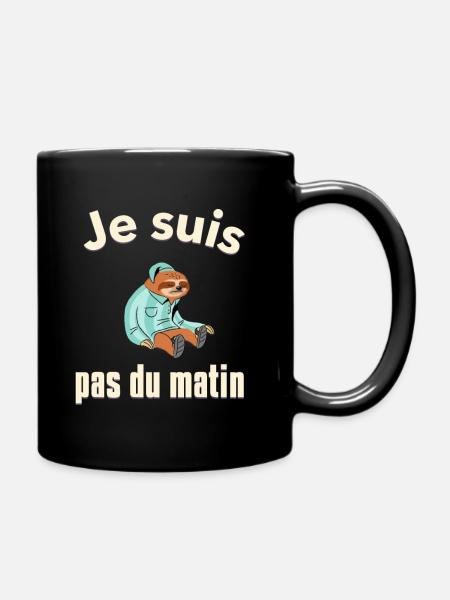 Je suis pas du matin - Mug uni - noir