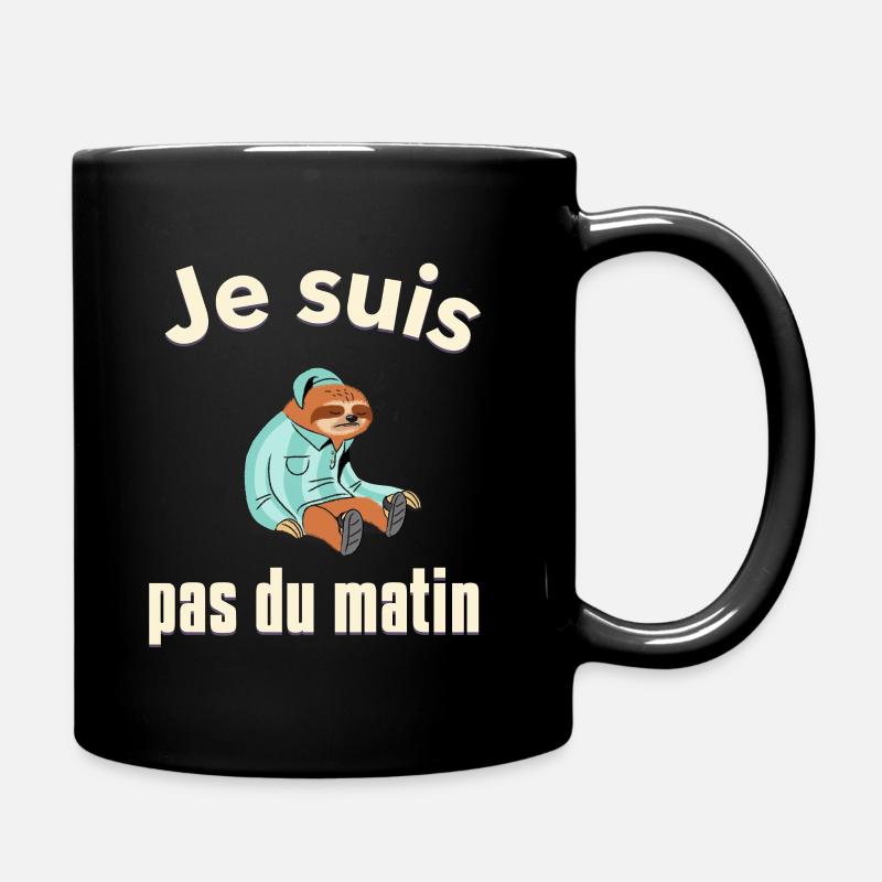 Je suis pas du matin - Mug uni - noir