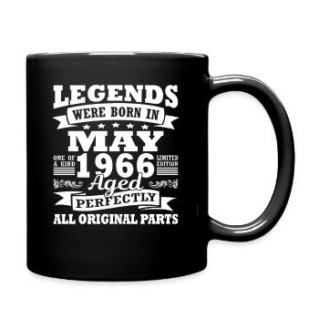 1966 Jahr Geburtstag Mai seit Mai 1966 - Tasse einfarbig - Schwarz - Rechts