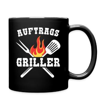 Auftragsgriller Grillen Geschenk - Tasse einfarbig - Schwarz - Rechts