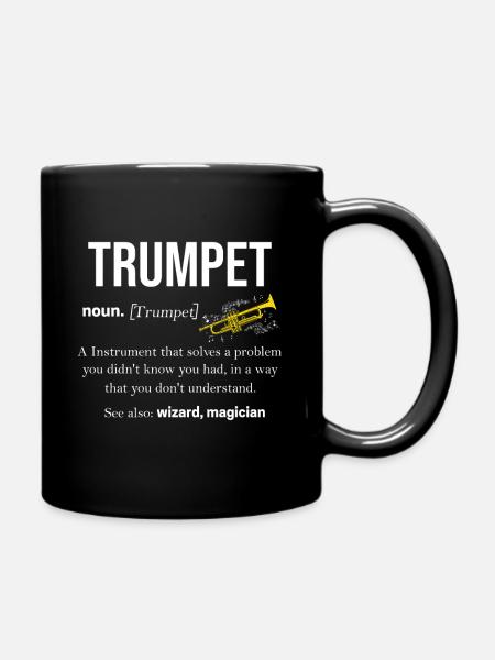 Trompete Musikinstrument Fasnacht Blasmusik Musik - Tasse einfarbig - Schwarz