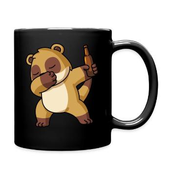 Dabbing Erdmännchen Lustig Schlafanzug Kostüm - Tasse einfarbig - Schwarz - Rechts