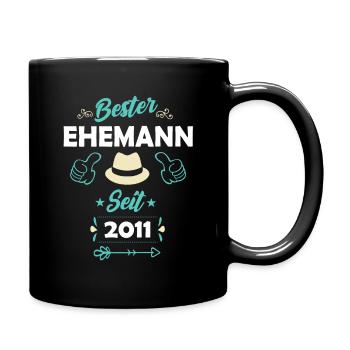 Bester Ehemann 2011 Ehepaare Rosenhochzeit - Tasse einfarbig - Schwarz - Rechts
