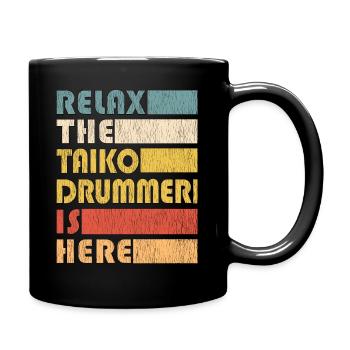 Taiko Drummer Vintage Trommel Instrument Geschenk - Tasse einfarbig - Schwarz - Rechts