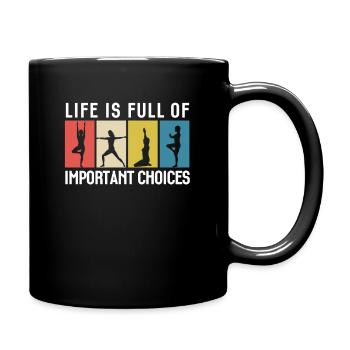 Funny Yoga Sayings Spirituality Meditation Colorful - Full Colour Mug - black - Right