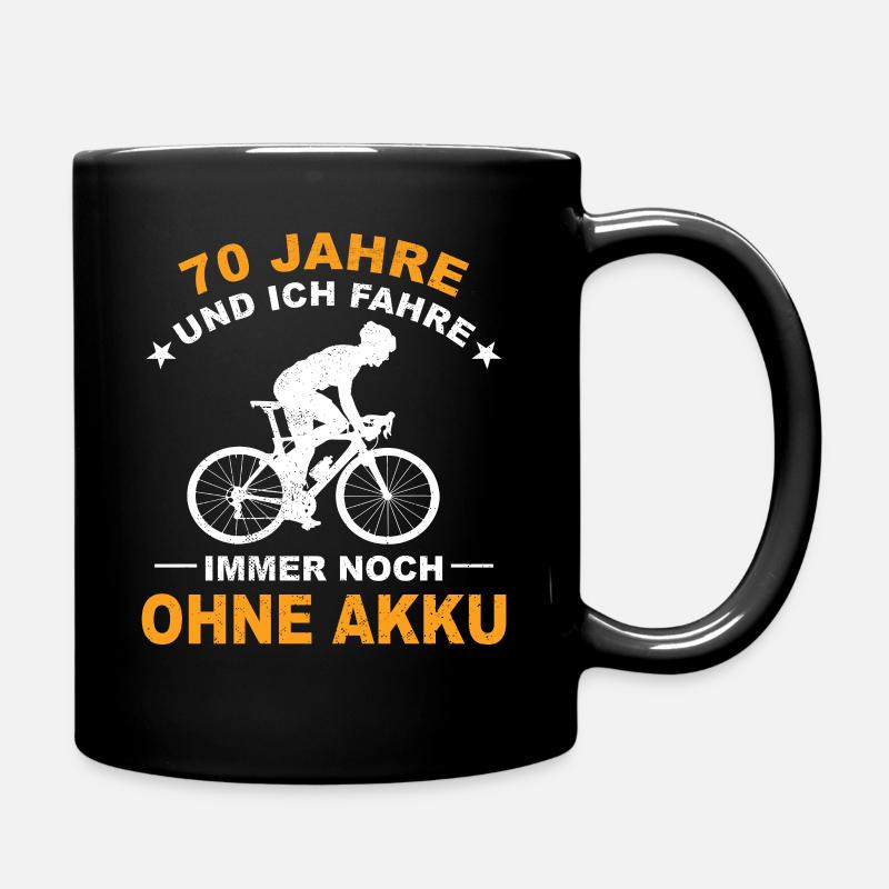 Fahrradfahrer Geschenk 70 Jahre Geburtstag Fahrrad - Tasse einfarbig - Schwarz