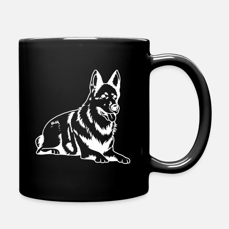 Schäferhund Silhouette Wachhund Diensthund - Tasse einfarbig - Schwarz