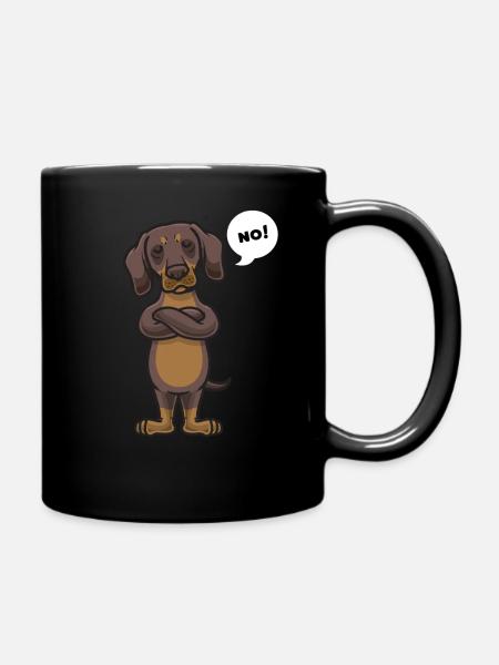 Sturer Dackel Hund Teckel Geschenk - Tasse einfarbig - Schwarz