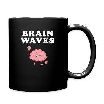 brain waves, neurology brain neuroscience - Tasse einfarbig - Schwarz - Rechts