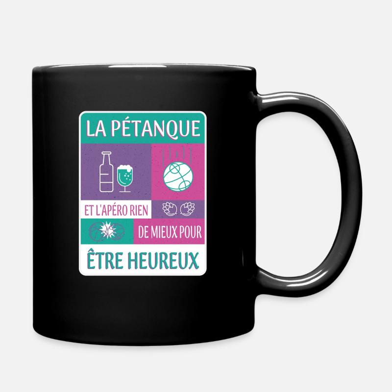 PÉTANQUE ET APÉRITIF - Mug uni - noir