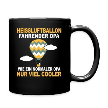 Heißluftballon Geschenk Ballonfahrt Gasballon - Tasse einfarbig - Schwarz - Rechts