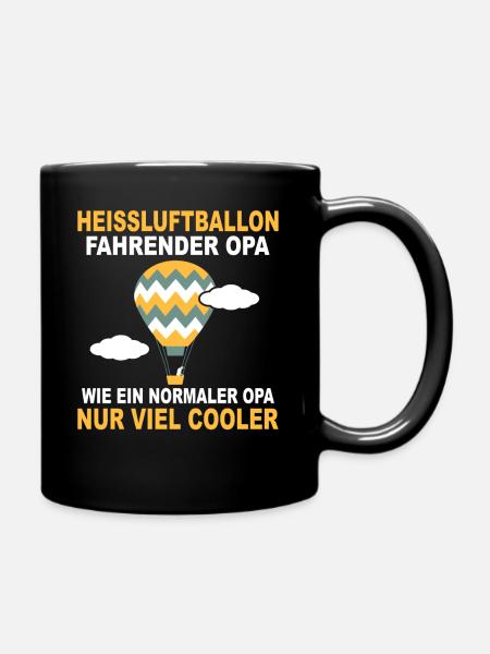Heißluftballon Geschenk Ballonfahrt Gasballon - Tasse einfarbig - Schwarz