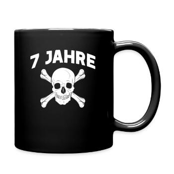 7 Jahre 7.Geburtstag Pirat Piratenkopf Geschenk - Tasse einfarbig - Schwarz - Rechts