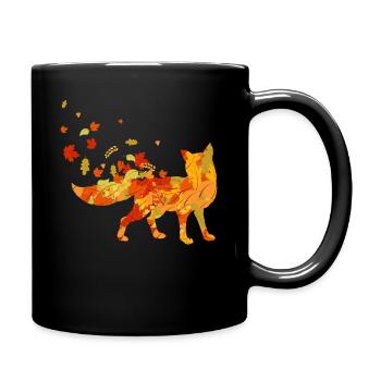 Kawaii Fox laisse la faune animal foxes Vixen Fox - Mug uni - noir - Droite