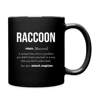 Waschbär Frettchen Luchs Marder Geschenk Racoon - Tasse einfarbig - Schwarz - Rechts