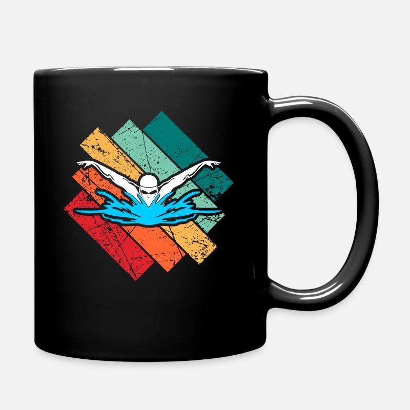Schwimmen - Tasse einfarbig - Schwarz