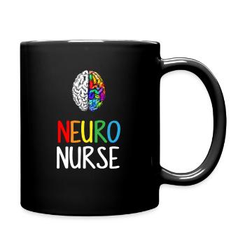 Neuro Nurse, neurology brain neuroscience - Full Colour Mug - black - Right