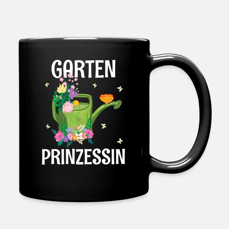 Gartenprinzessin | Gärtnerin Floristin Geschenk - Tasse einfarbig - Schwarz