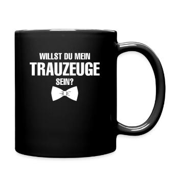 Willst Du Mein Trauzeuge Sein? - Tasse einfarbig - Schwarz - Rechts