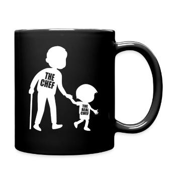 The Chef The Real Chef - Grandpa Son Partner Look - Full Colour Mug - black - Right