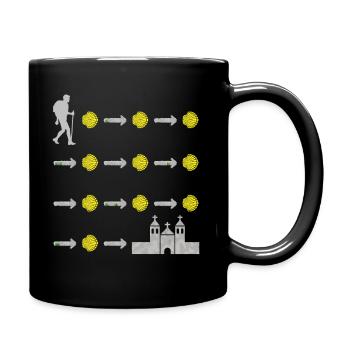 Camino de Santiago Jakobsweg Pilgermuschel Pilger - Tasse einfarbig - Schwarz - Rechts