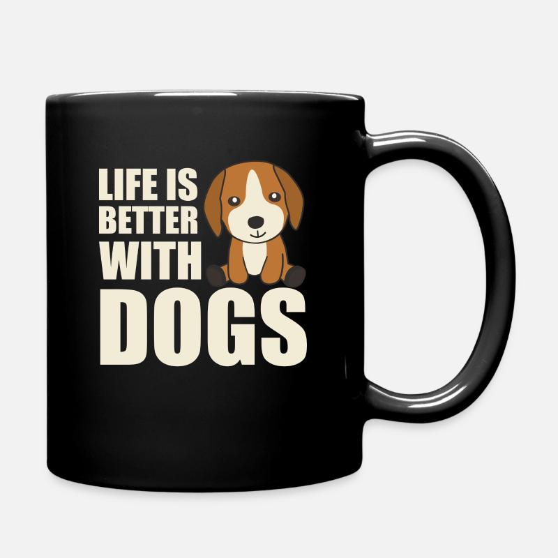 Life is better with dogs doux Beagle - Mug uni - noir