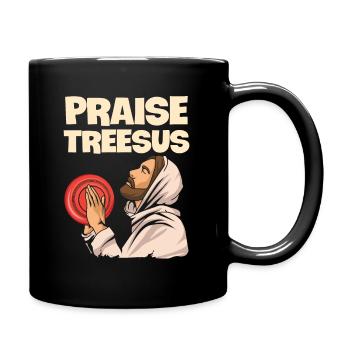 Throwing sport design for a disc golf player - Full Colour Mug - black - Right