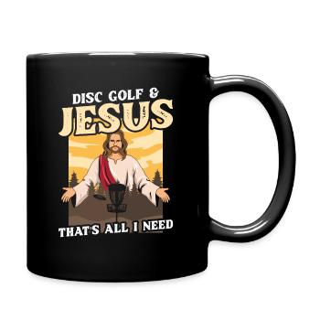 Discgolf design for a disc golf professional - Full Colour Mug - black - Right