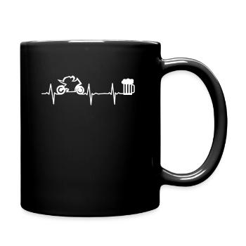 Vélo de course Moto Battement de coeur Bière Dirt Bike - Mug uni - noir - Droite