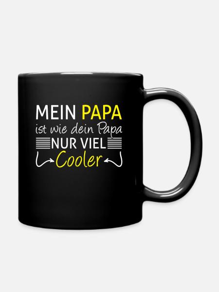 cooler Papa - Tasse einfarbig - Schwarz