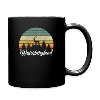 Weserbergland Sucht Heimat Urlaub Wandern Geschenk - Tasse einfarbig - Schwarz - Rechts