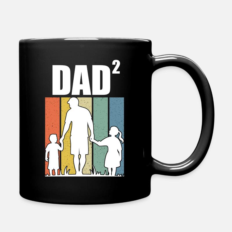 Dad hoch 2, Vater von zwei - Tasse einfarbig - Schwarz