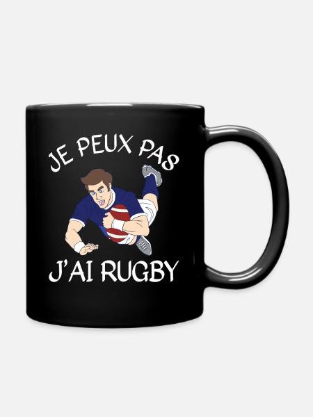 Je Peux Pas J'ai Rugby - Mug uni - noir